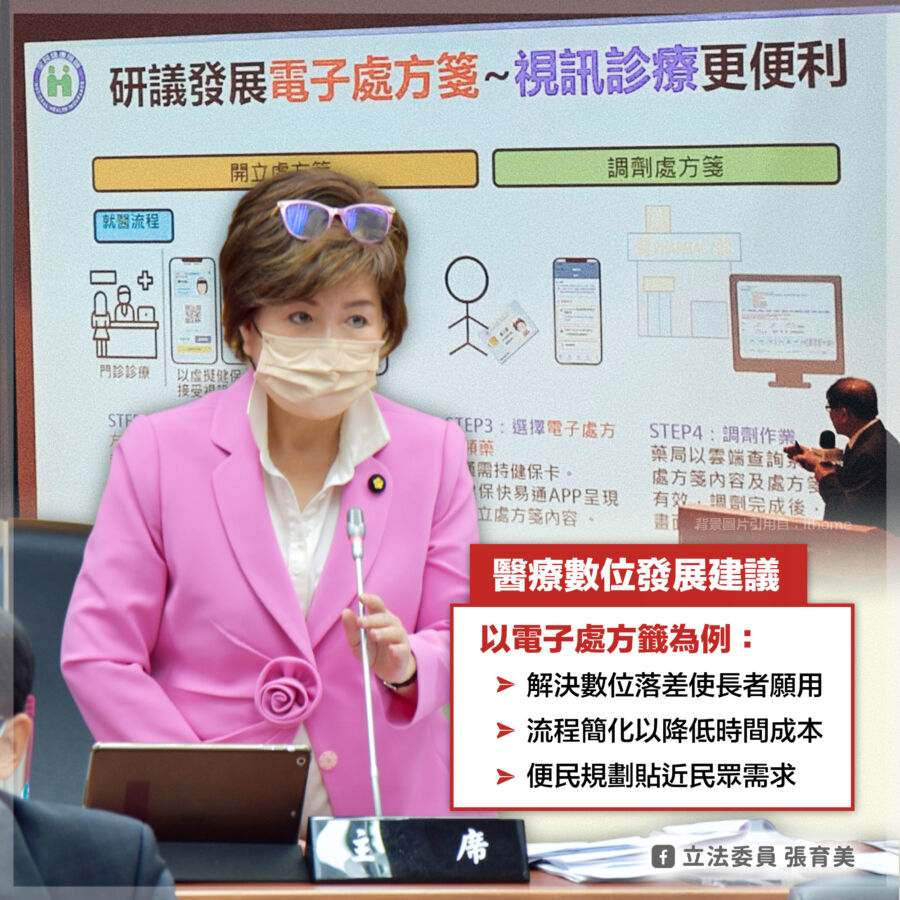 全台707萬人將受惠!立委張育美推動提案 促進醫療與科技的融合!