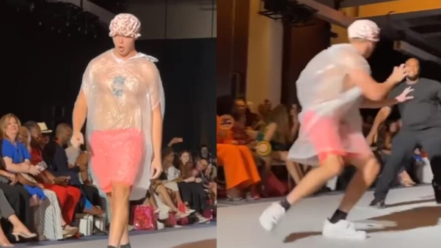 男「穿垃圾袋+浴帽」闖時裝週走秀！觀眾以為新時尚 　見保全才知不對勁