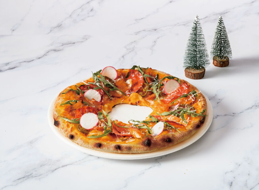義式披薩製作成花環造型？「福臨圈」象徵聖誕節與親友齊聚