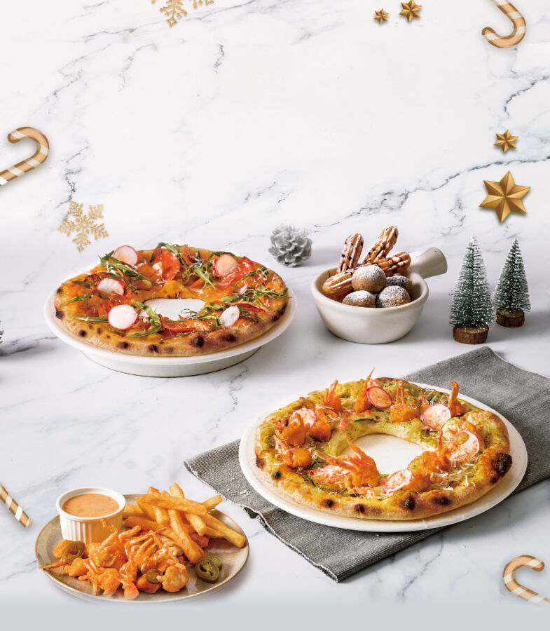 義式披薩製作成花環造型？「福臨圈」象徵聖誕節與親友齊聚