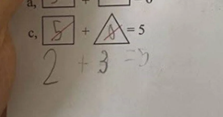考卷寫「5+0=5」被老師劃錯！家長不解　真相曝光尷尬了