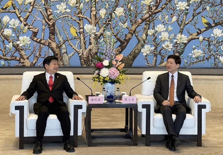 圖／傅崐萁率團訪中，與北京市政協主席魏小東會面。（翻攝傅崐萁臉書）