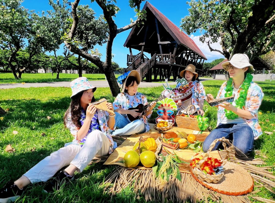圖／「南島樂風野餐」邀請民眾在廣大草坪享受南島派對。（十三行博物館提供）