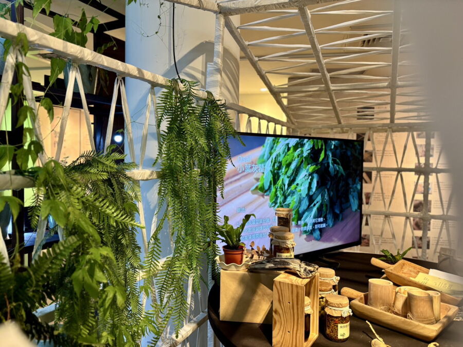 圖／泰博館內同步展出的「地球自造野菜香」特展。（新北市政府原民局提供）