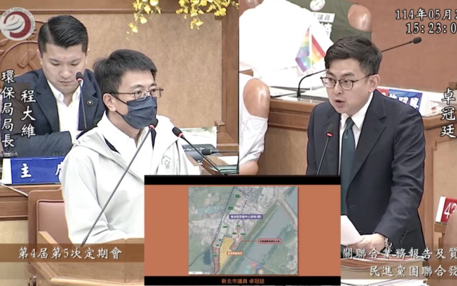 圖/卓冠廷指出,鶯歌區域性資源循環中心為鶯歌清潔隊提供全新、現代化的作業基地,但現今卻陷入土地產權爭議。(新北市議員卓冠廷提供)
