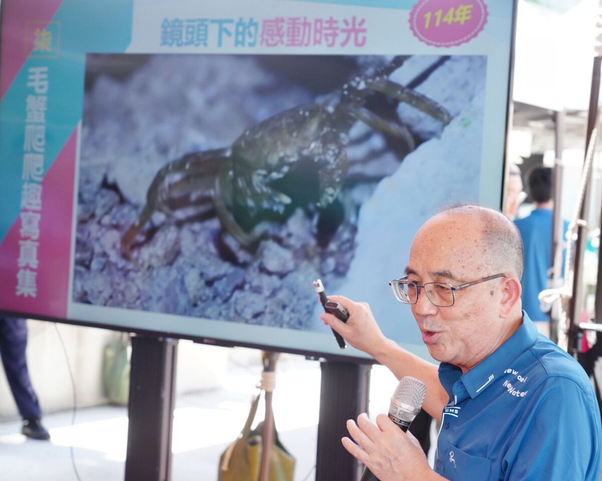 圖／水利局長宋德仁表示，這些魚蝦蟹的紀錄，彰顯了市府在新店溪的整治成效。（新北市政府水利局提供）