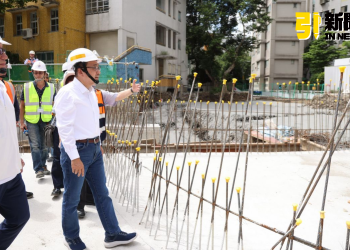 圖／新北市長侯友宜今（5）日前往永和區視察永平國小地下停車場工程。（記者陳志仁攝，2025.08.05）
