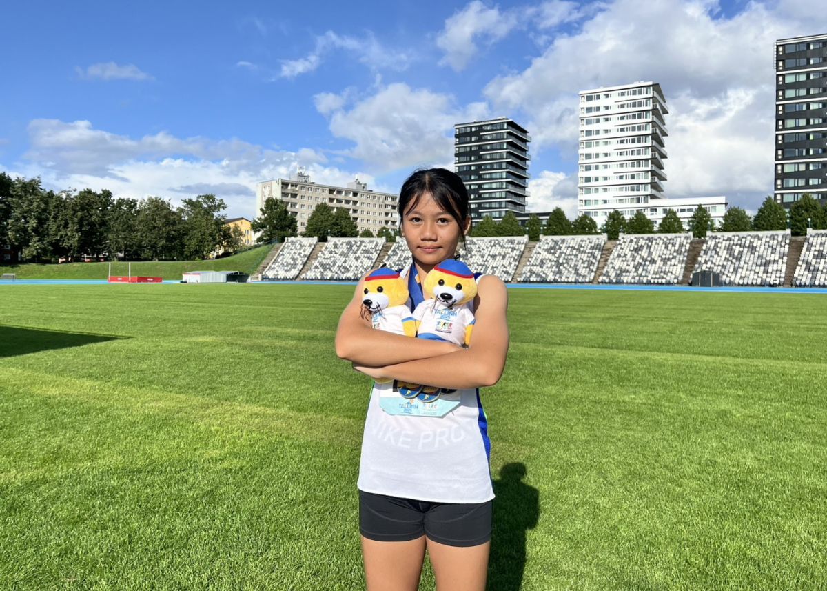 圖／新北市明德高中林子婕在田徑女子80公尺的跨欄，連續二屆摘金。（新北市政府體育局提供）
