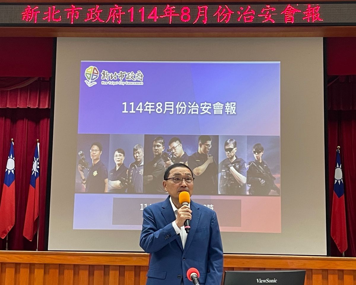圖／新北市長侯友宜今（12）日受訪時回應，參選是每一個人的權益。（新北市政府警察局提供）