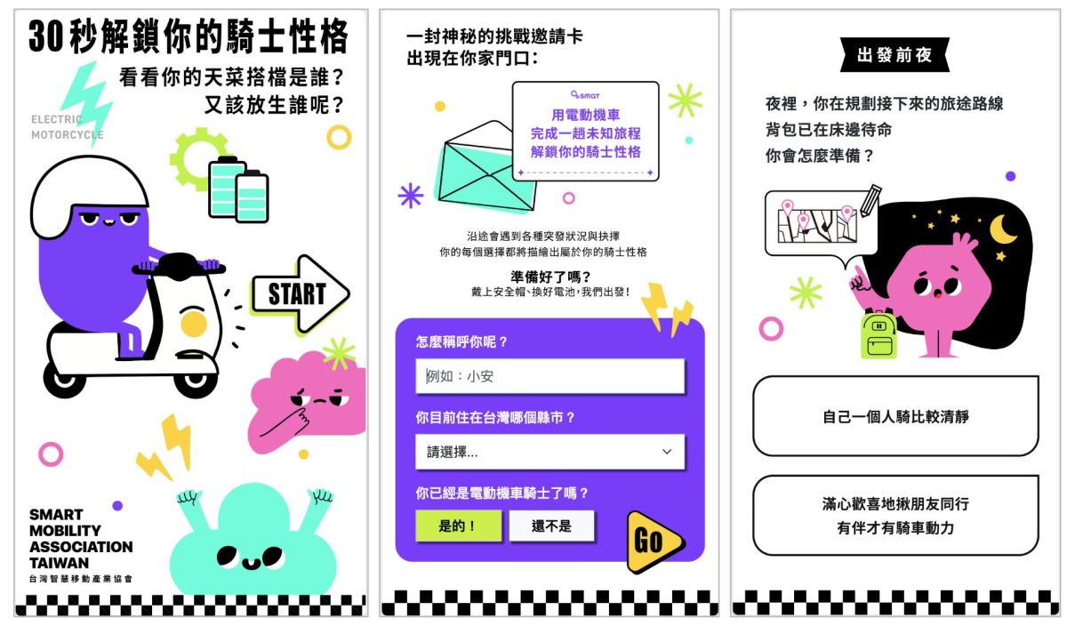 MBTI 還能這樣玩！SMAT 推出沉浸式互動測驗　16 種獨家原創騎士性格角色曝光　全面破解電動機車迷思 - 早安台灣新聞 | Morning Taiwan News