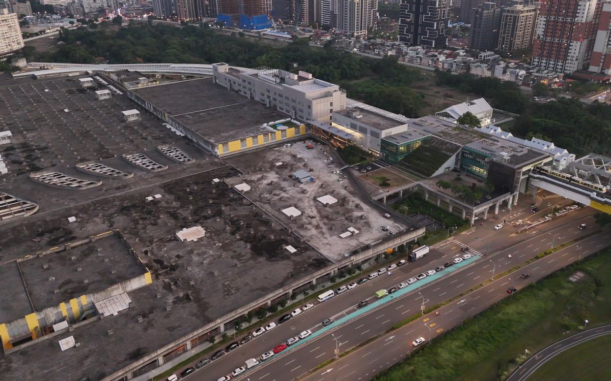 圖／新北環狀線十四張站暨南機廠俯視圖。（新北市政府捷運局提供）