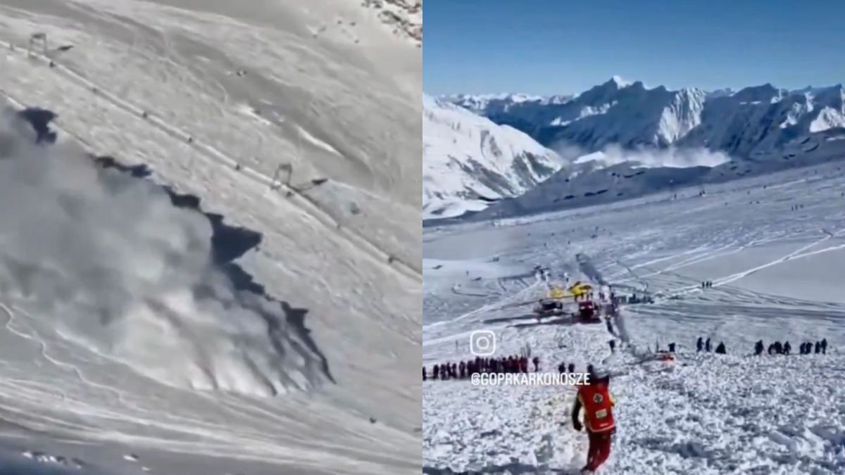 圖／奧地利史都拜冰川（Stubai Glacier）27 日發生雪崩事故，一支 8 人滑雪隊伍在山坡上遭大量雪流吞沒，一度全數被埋。（翻攝 Manuel Oberhuber X）