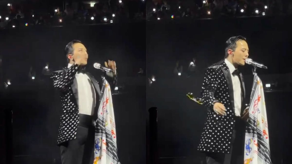 圖／天王 GD（G-DRAGON）29 日在 MAMA 頒獎典禮帶來壓軸舞台，疑似因舞台設備與流程頻頻出現問題，讓整段演出瑕疵不斷，多次露出不悅表情、翻白眼。（翻攝 threads）