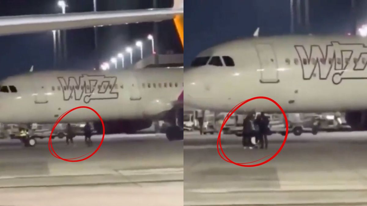 圖／德國科隆波恩機場發生一起離譜追機事件，兩名男性旅客因錯過登機時間，竟破壞緊急出口闖入停機坪。（翻攝 Breaking Aviation News & Videos X）