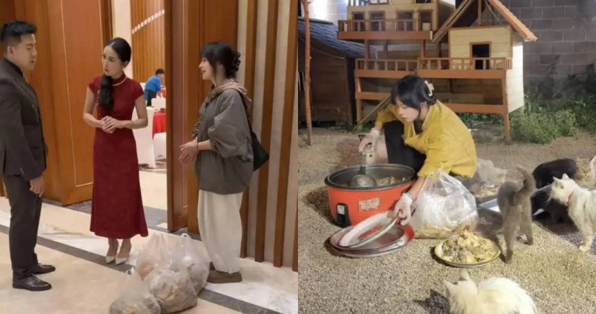 圖／宣宣準備紅包，提前向新人說明取菜用途。（翻攝微博）
