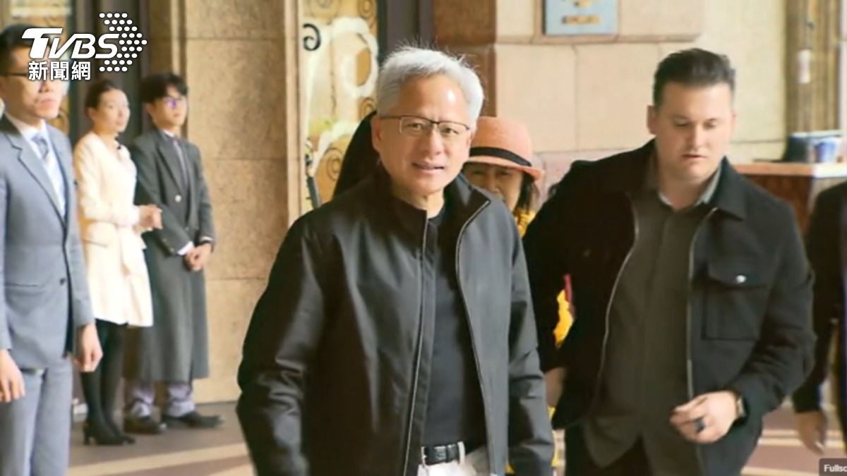 圖／黃仁勳今（28）日受訪證實此行是探望台積電創辦人張忠謀。（TVBS 提供）
