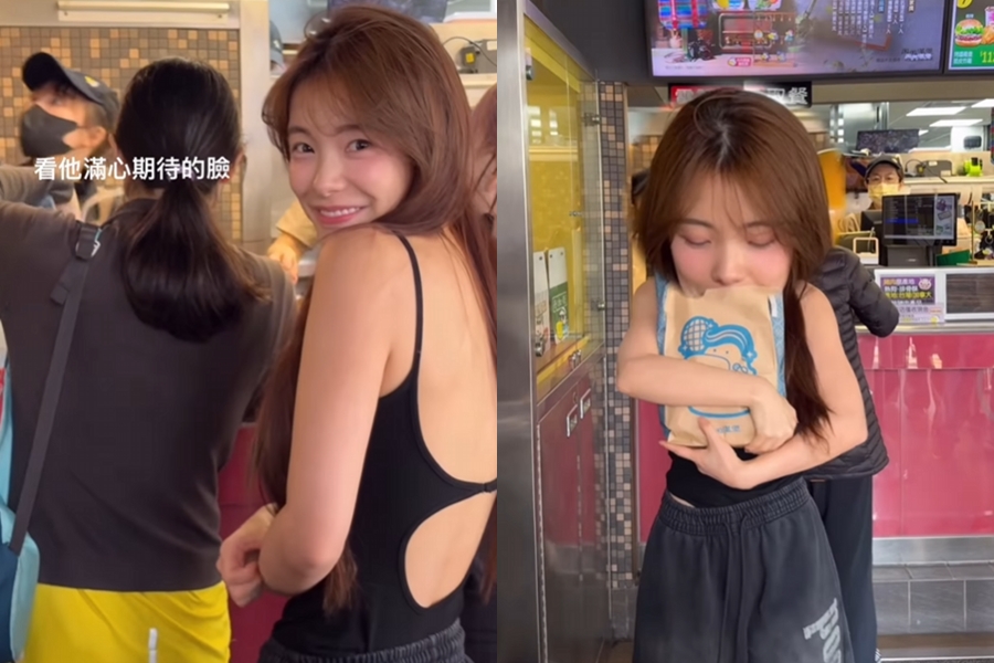 圖/李多慧近日到台南,排隊購買丹丹漢堡。(翻攝李多慧IG)