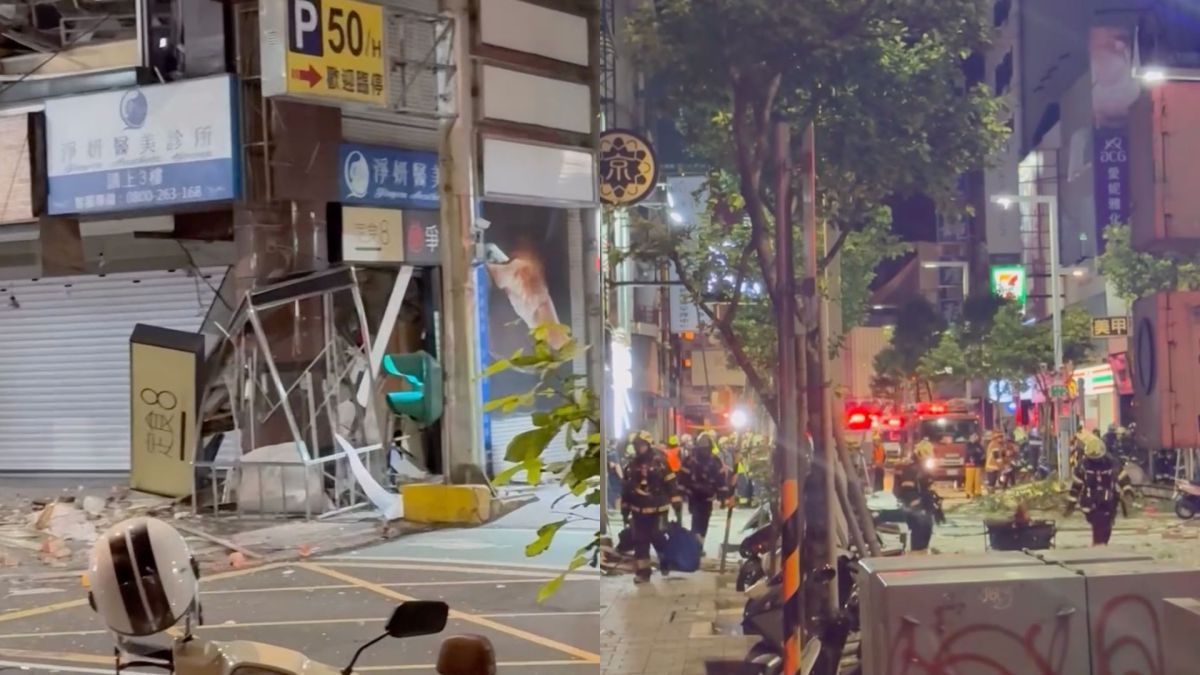 圖／新北市板橋區府中商圈今（8日）凌晨發生氣爆意外。（翻攝 zong_.o3 Threads）