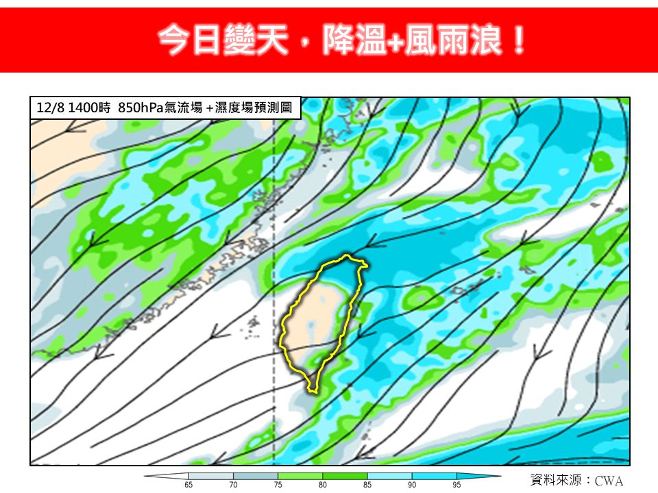 圖/林得恩提醒,今天起沿海風力將增強。(翻攝 林老師氣象站 Facebook)