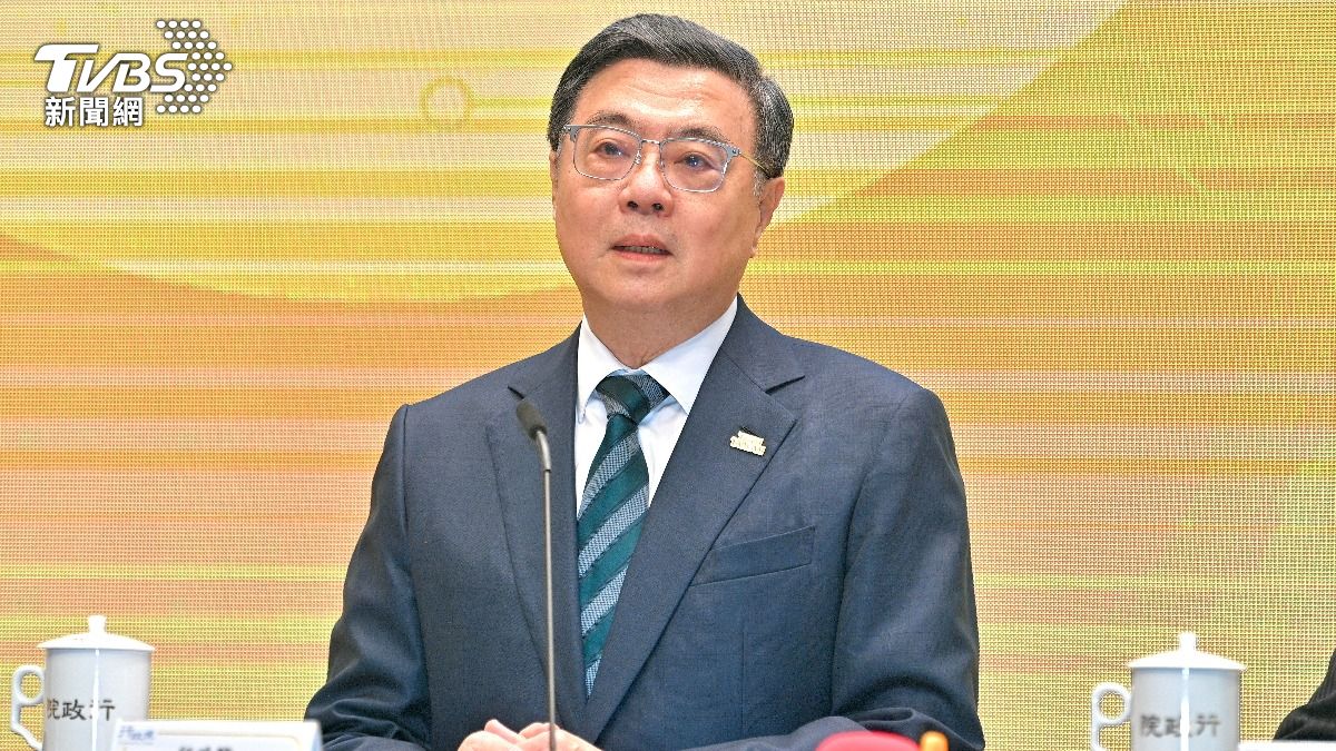 圖/行政院今天下午3時30分舉行「捍衛憲政秩序 行政院記者會」。(TVBS 提供)
