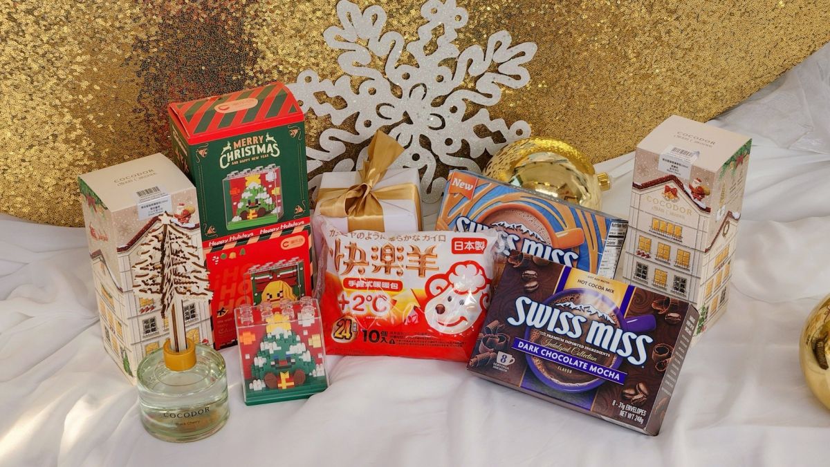 圖／大葉高島屋12月3日起於指定區域分階段推出滿額贈活動，包括詩特莉手工餅乾、三樂事快樂羊手握暖暖包、Swiss Miss可可粉等限量禮品。（大葉高島屋 提供）