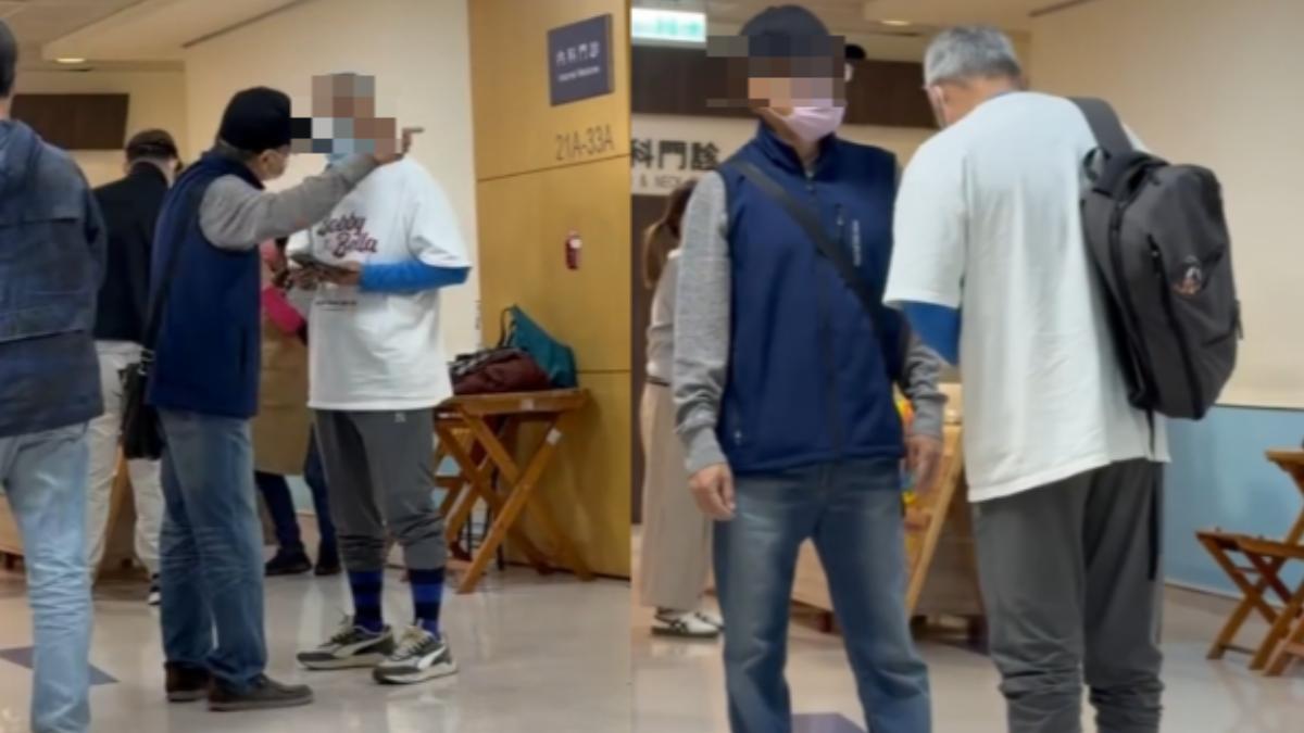 圖/帽子老伯不滿對方態度不佳,一直挑釁邀對方外出單挑。(TVBS 提供)