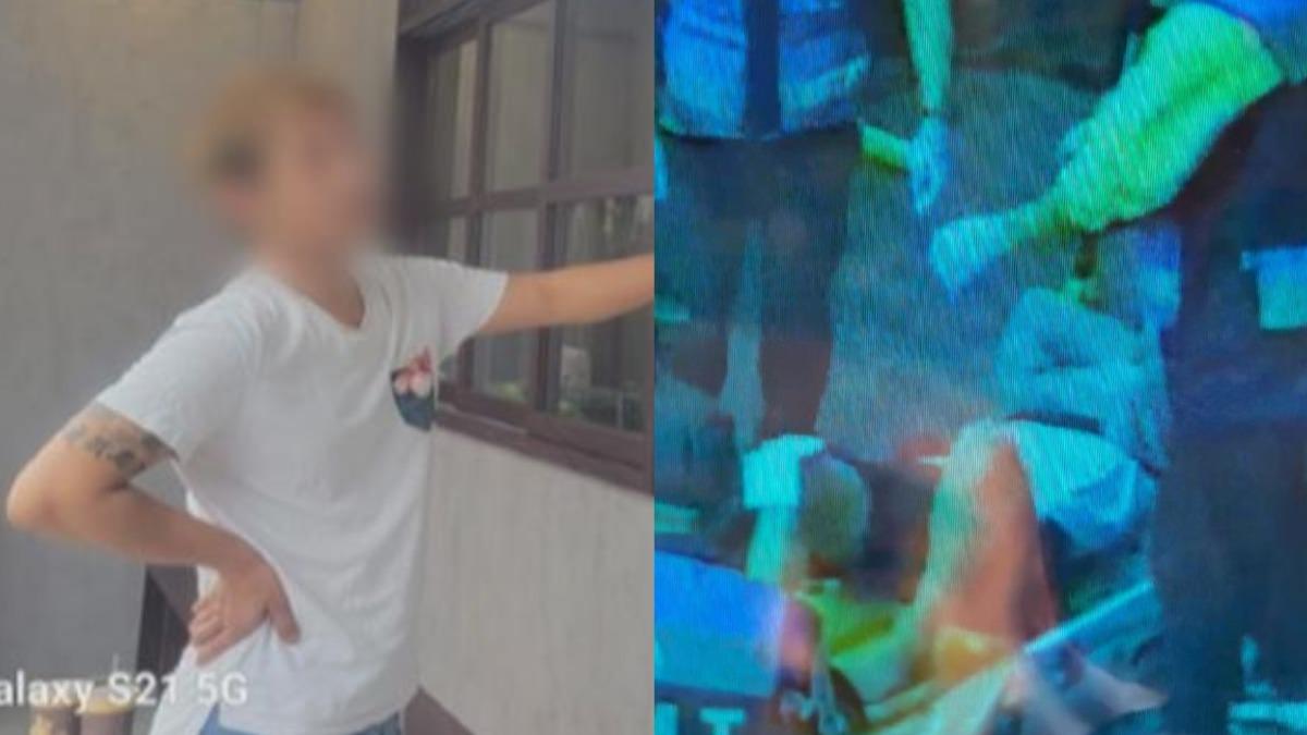 圖／扒趴鴨安平店鄭姓老闆撞死清潔員後被帶下車。（TVBS 提供）