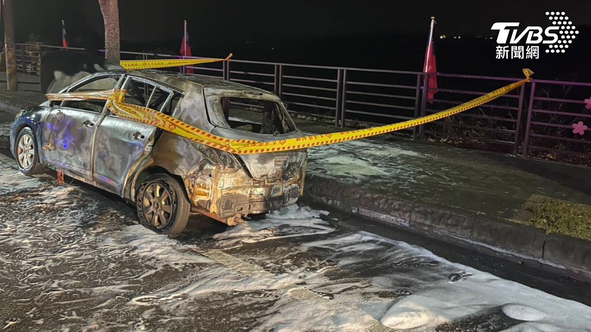 圖／台中市東勢區某果菜市場昨日深夜發生一起火燒車死亡案。（TVBS 提供）
