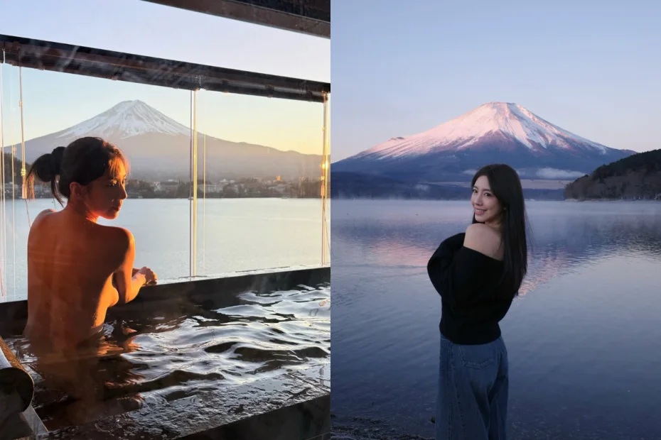 圖/辜莞允日本大解放!全裸美背入鏡逆富士美景盡收眼底。(翻攝辜莞允IG)