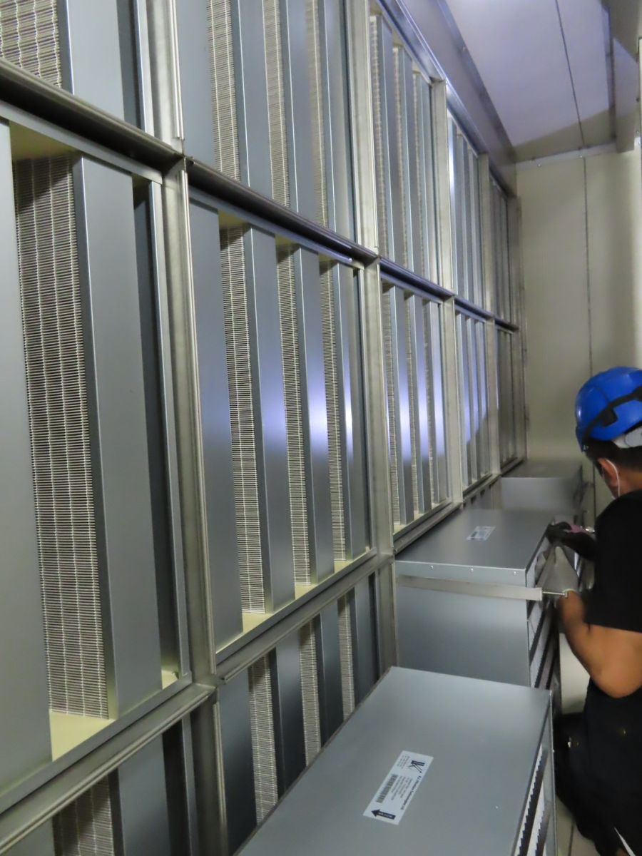 圖／箱型化學濾網安裝示意圖。（榮宗科技提供）