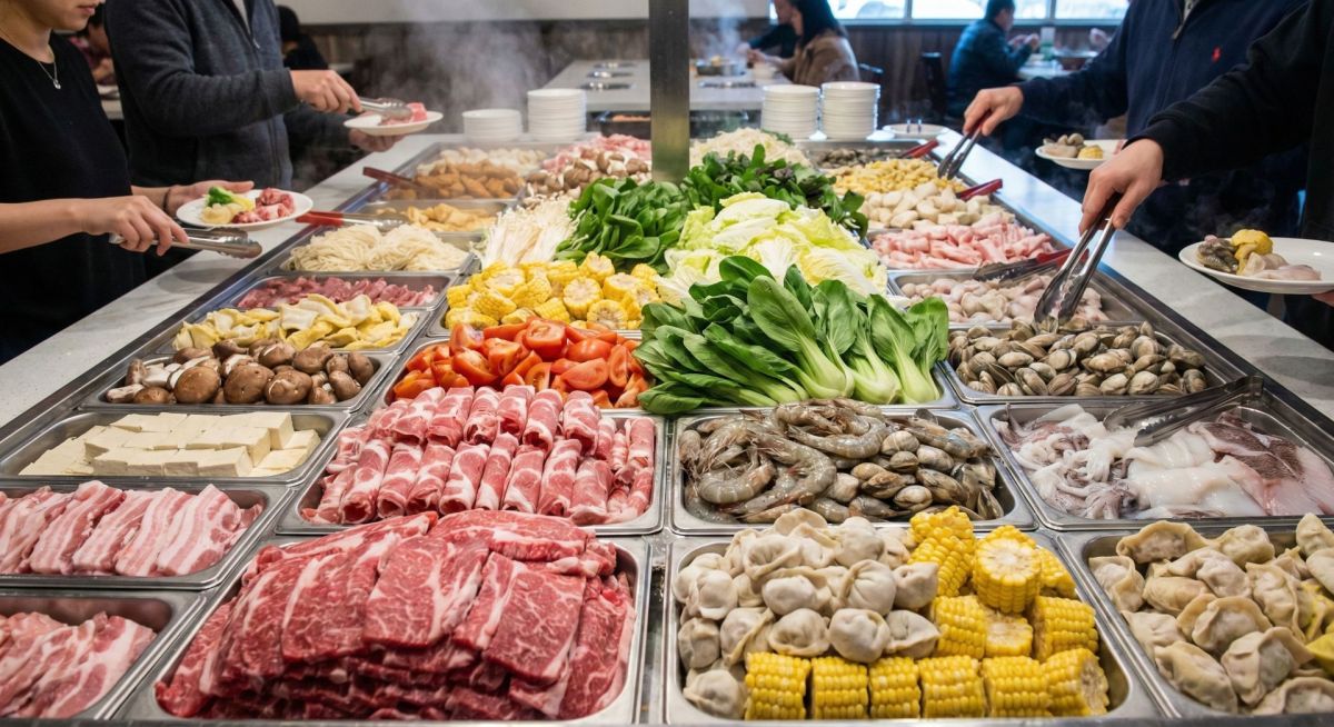 示意圖／網友在火鍋店自助吧驚見小籠包食材，獨特吃法引發網路正反兩派熱議。（AI生成）