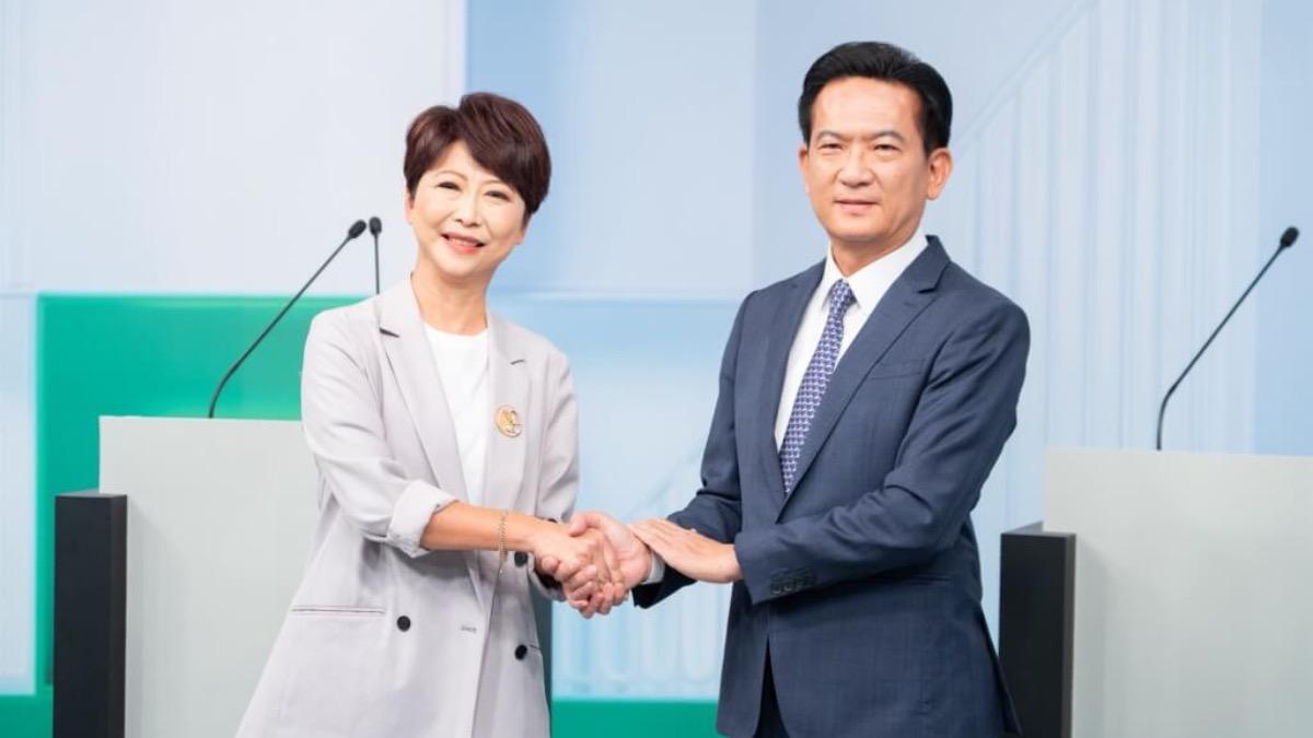圖/民進黨台南市長初選15日民調結果揭曉,立委陳亭妃(左)、林俊憲(右)對決。(TVBS 提供)