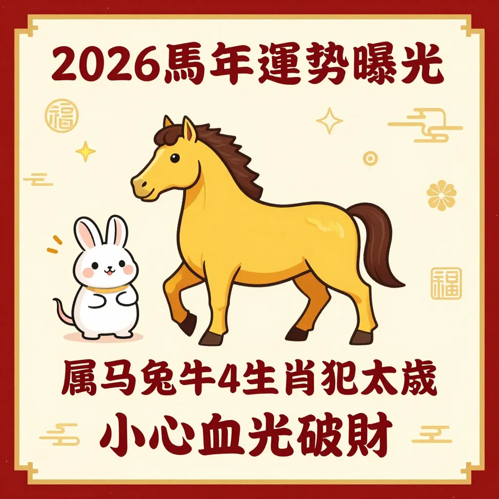 示意圖/命理專家楊登嵙揭示2026馬年運勢,4生肖需注意磁場變化。(AI生成)