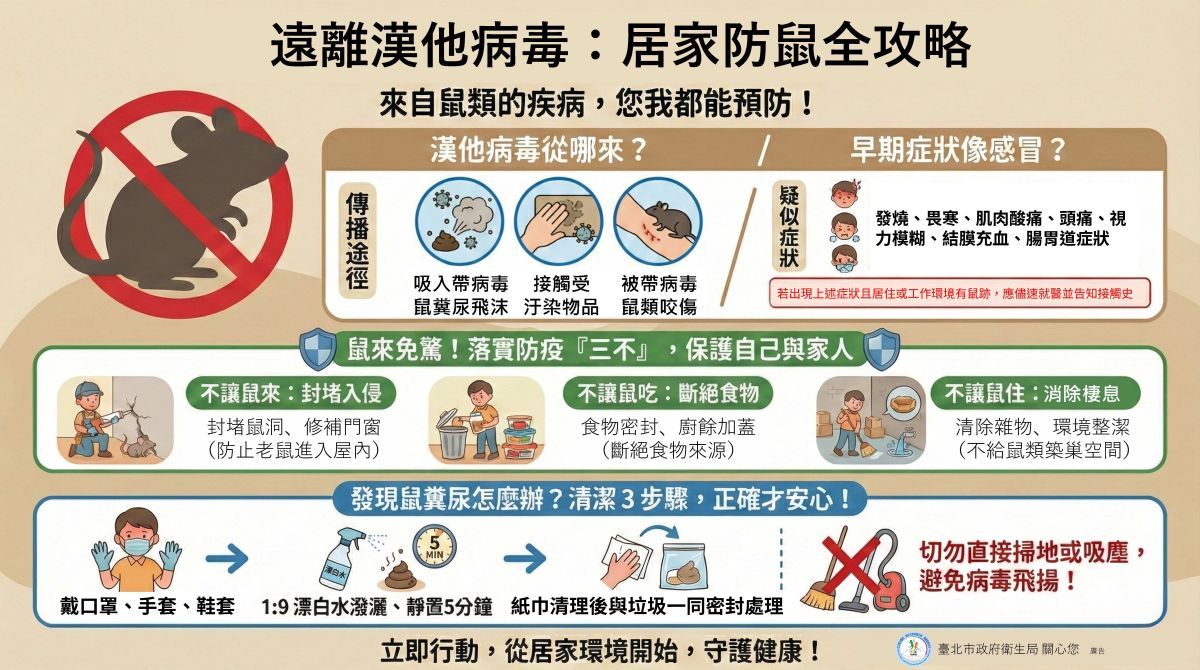 圖／北市府提供居家防鼠全攻略。（翻攝 台北市衛生局）