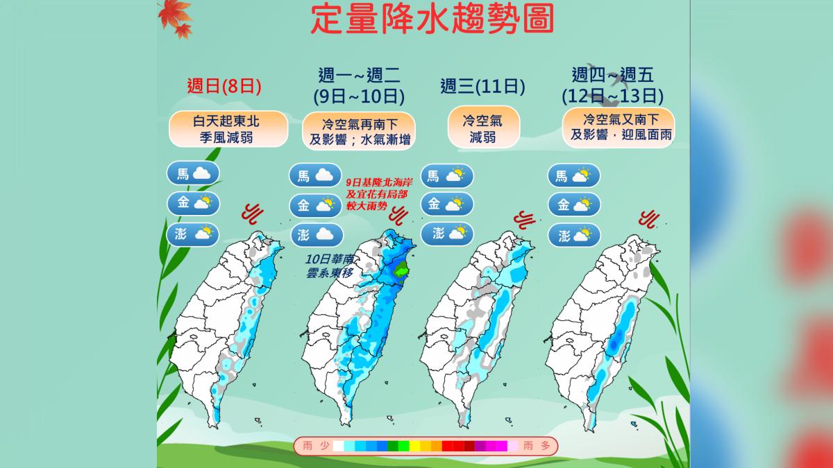 圖／降雨預報圖。（氣象署提供）