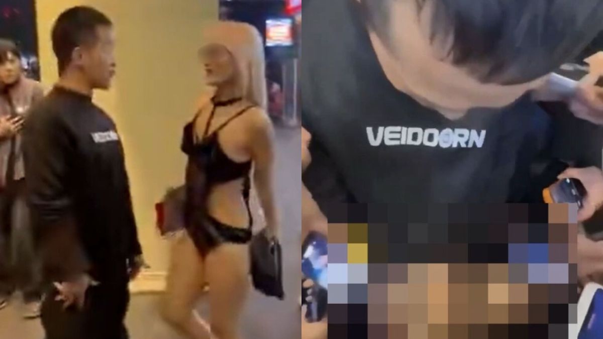 圖／中國湖南長沙「解放西路」，有一對男女在街頭上演活春宮。（翻攝 微博）