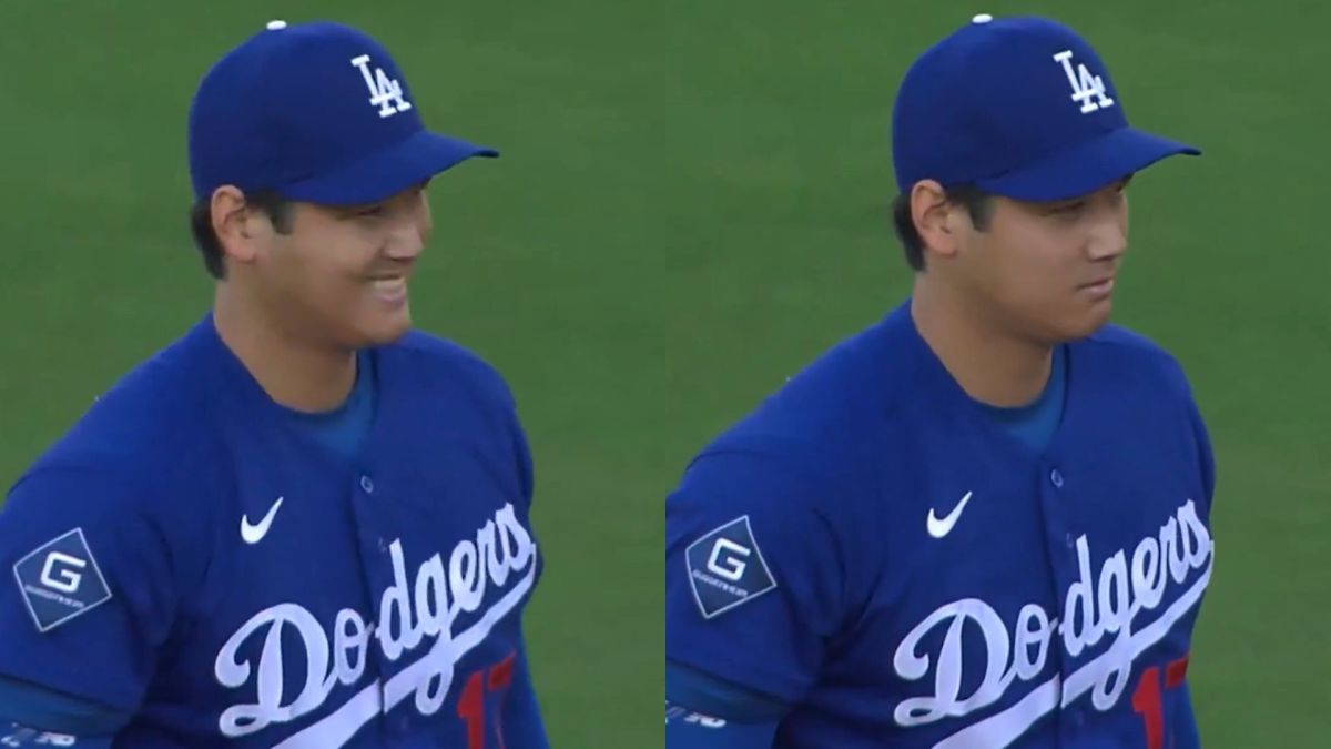圖/洛杉磯道奇隊投手大谷翔平場上一秒專注「變臉」,引起球迷熱議。(翻攝 X/MLB)