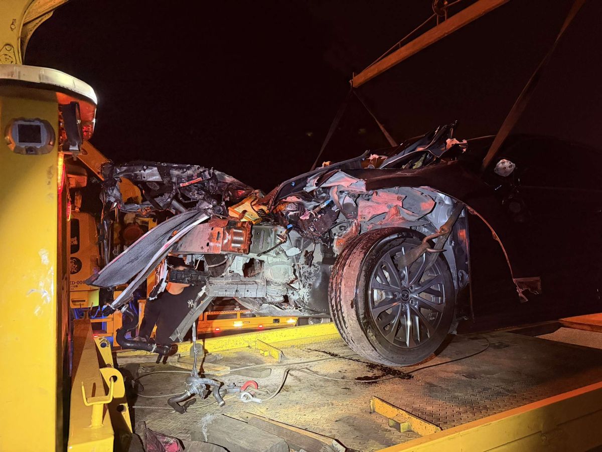 圖／國道1號北向桃園路段23日深夜發生一起死亡車禍。（翻攝 記者爆料網）