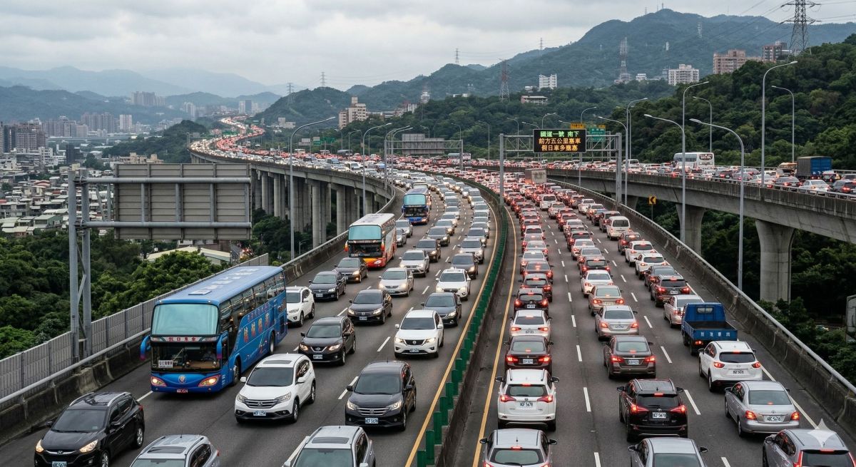 示意圖／高速公路車潮。（AI生成）