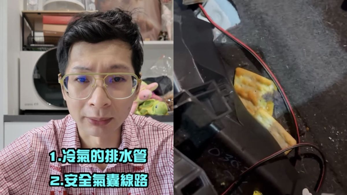  圖／藝人黃逸祥愛車遭到老鼠入侵，將車輛送往維修廠拆檢後，更發現車內被當成「儲藏室」。（翻攝 黃逸祥 IG）