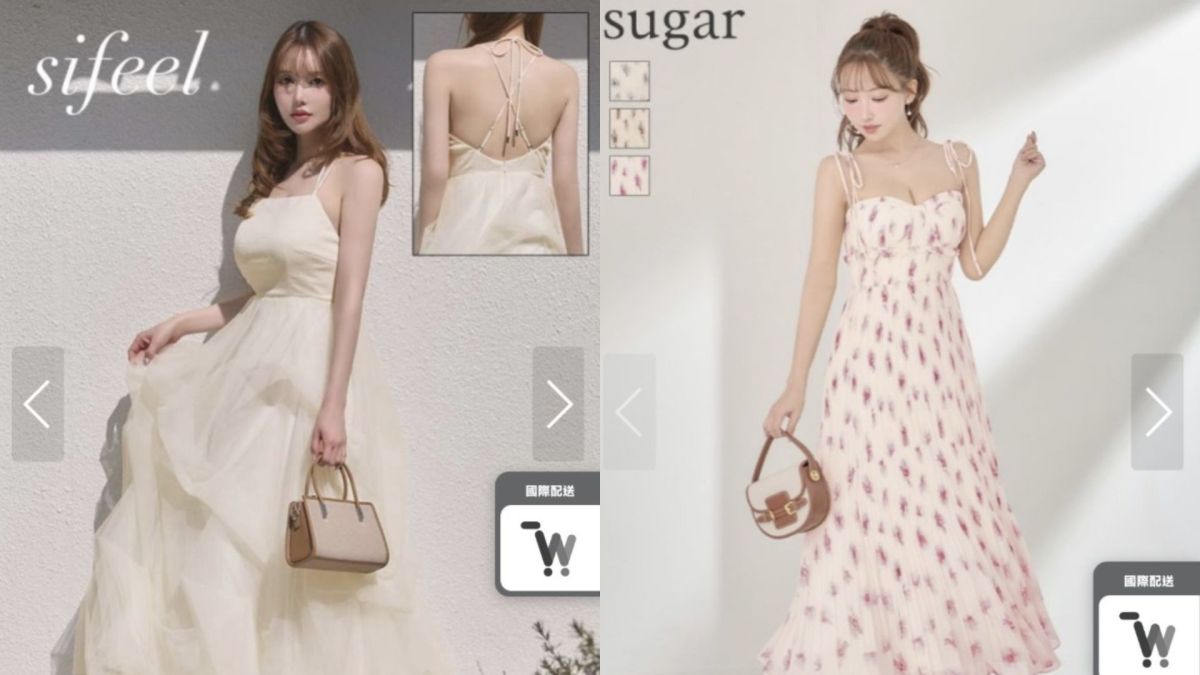 圖／網友分享日本購物網站上品牌服飾華麗洋裝截圖，引發廣泛討論。（翻攝 Threads）