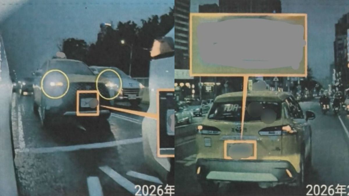 圖／高雄一名計程車司機日前遭檢舉「未開大燈」並開罰1200元，但收到罰單後卻發現附圖明顯可見車頭燈光，質疑舉發荒謬。（翻攝 爆料公社 臉書）