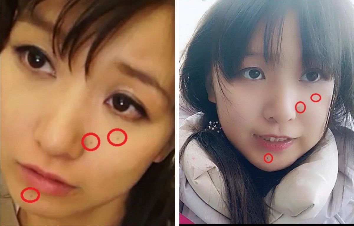 圖/網揪片中女優與岡本小百合相似度極高,臉上4個痣的位置也一模一樣。(翻攝自X)