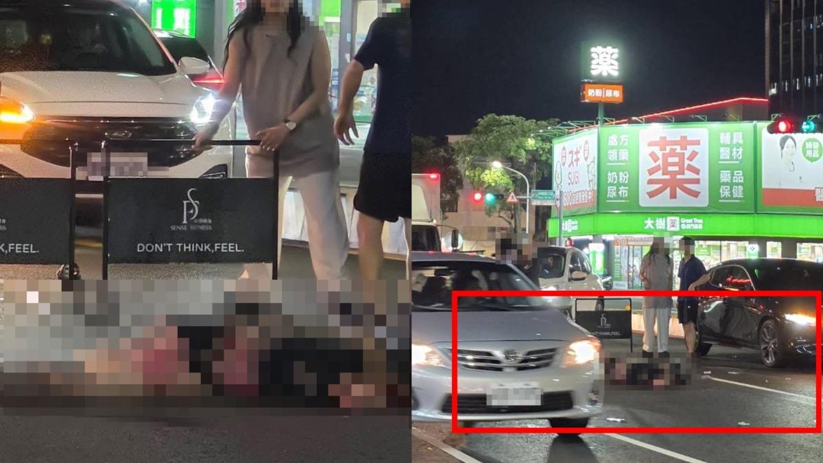 圖/台南孕婦倒地遭車輛輾過。(翻攝自記者爆料網 LINE社群)