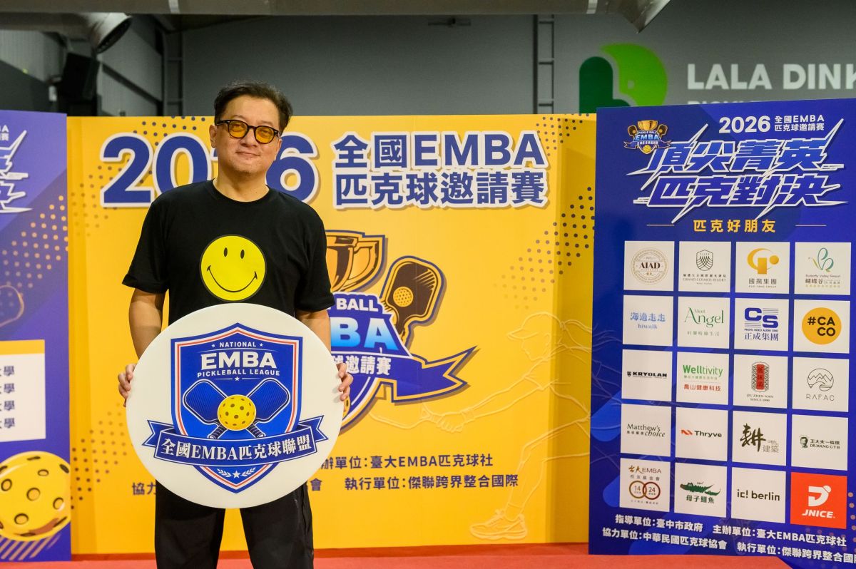 圖／台大EMBA匹克球社寫下歷史，靈魂人物社長李正文。（主辦單位提供）