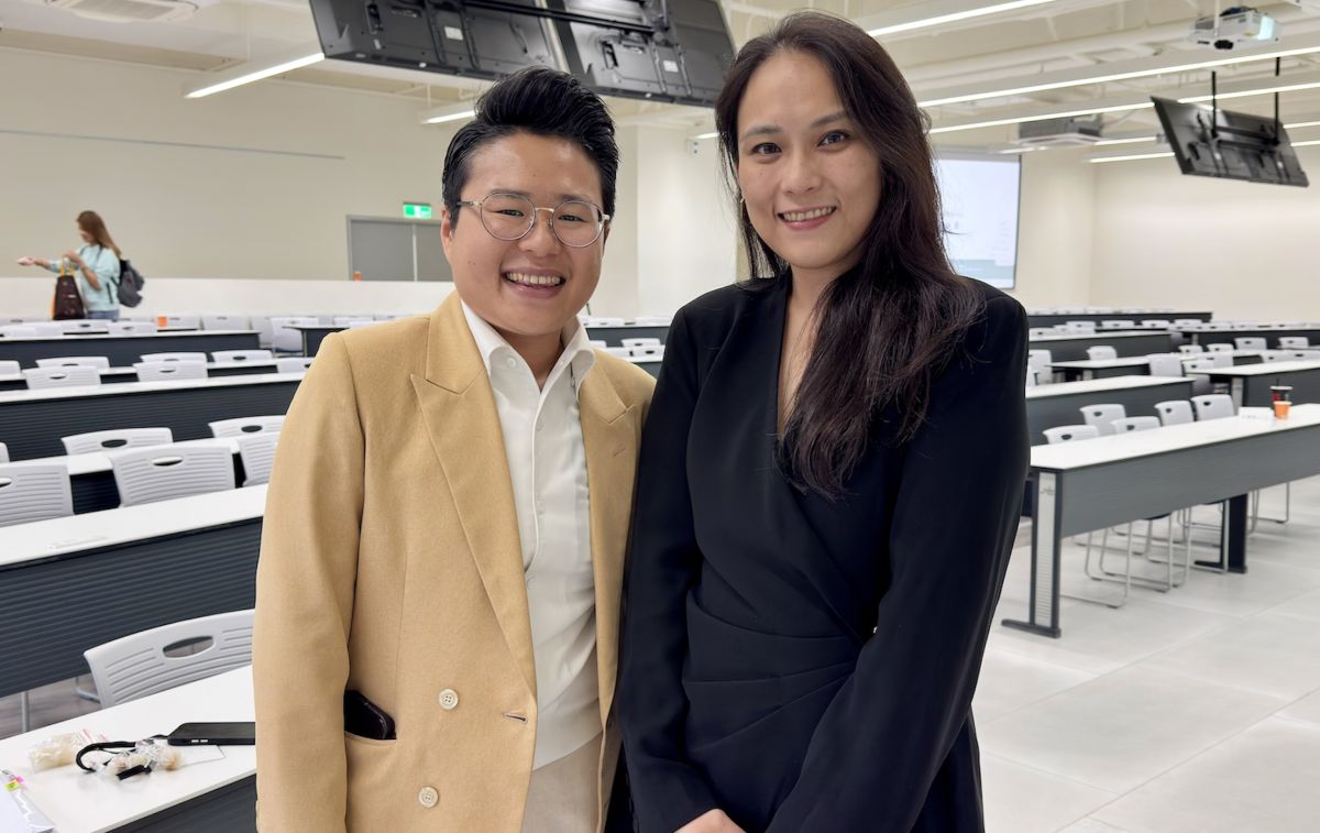 圖／青埔國中加盟店店東趙希瑀（圖左）認為，人才培育將是未來產業競爭力的核心。南屯十三期加盟店店東李明軒（圖右）也表示，AI已成為房仲產業的重要競爭力。（21世紀不動產提供）