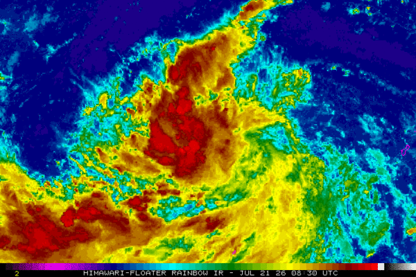 圖/92W最快周末發展成新颱風「紅霞」。(翻攝NOAA)
