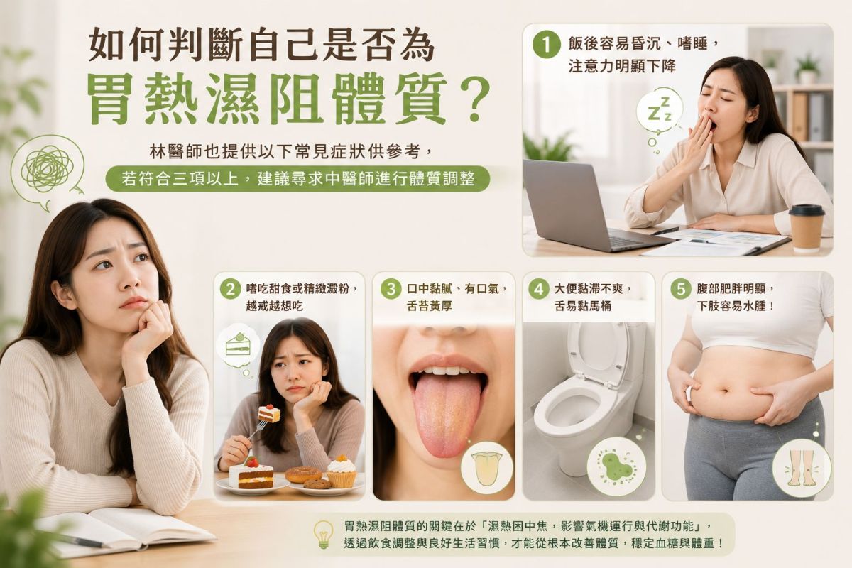圖/快速檢測自己是否已經有胃熱濕阻的體質吧!(AI生成)