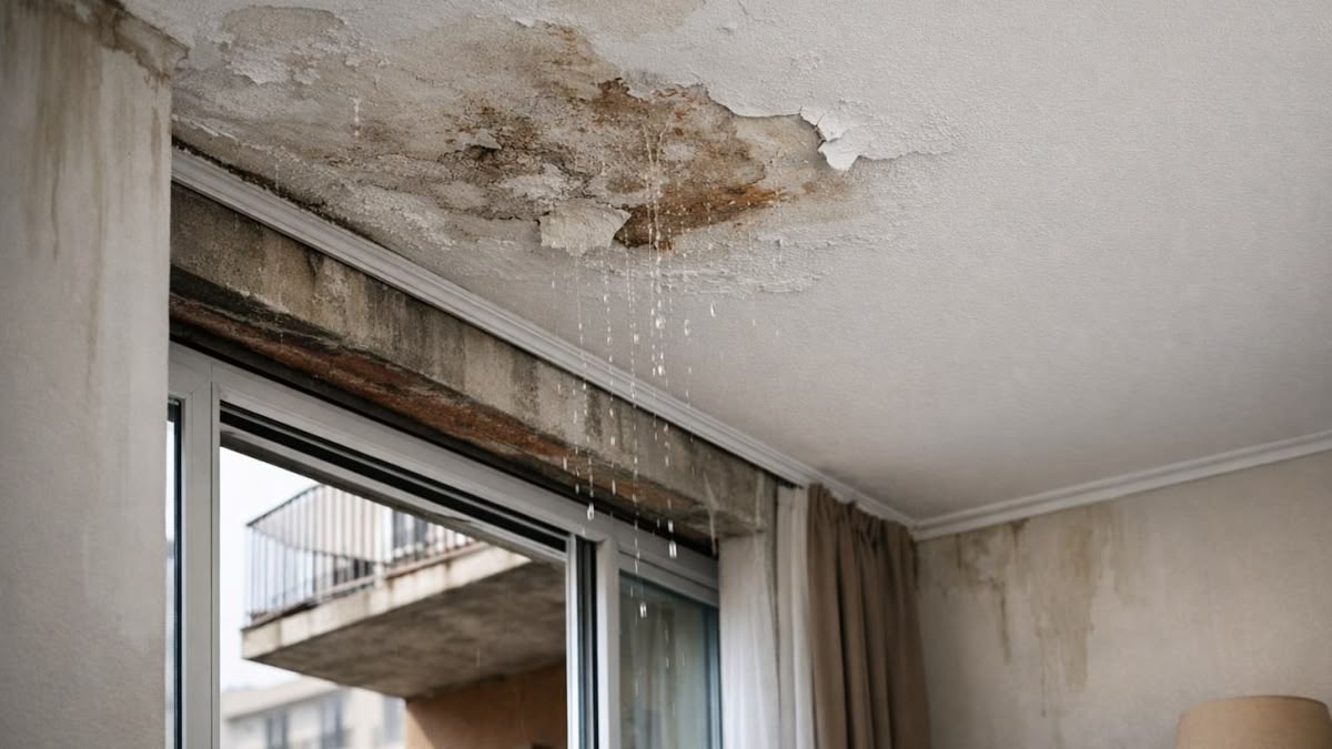圖／全台 30 年以上老屋突破 500 萬戶，21世紀不動產提醒，看屋時若發現天花板或窗框有滲漏水、壁癌痕跡，可能潛藏結構受損與高昂修繕風險。（21世紀不動產提供）
